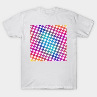 Cool colourful check pattern with pink blue and re T-Shirt